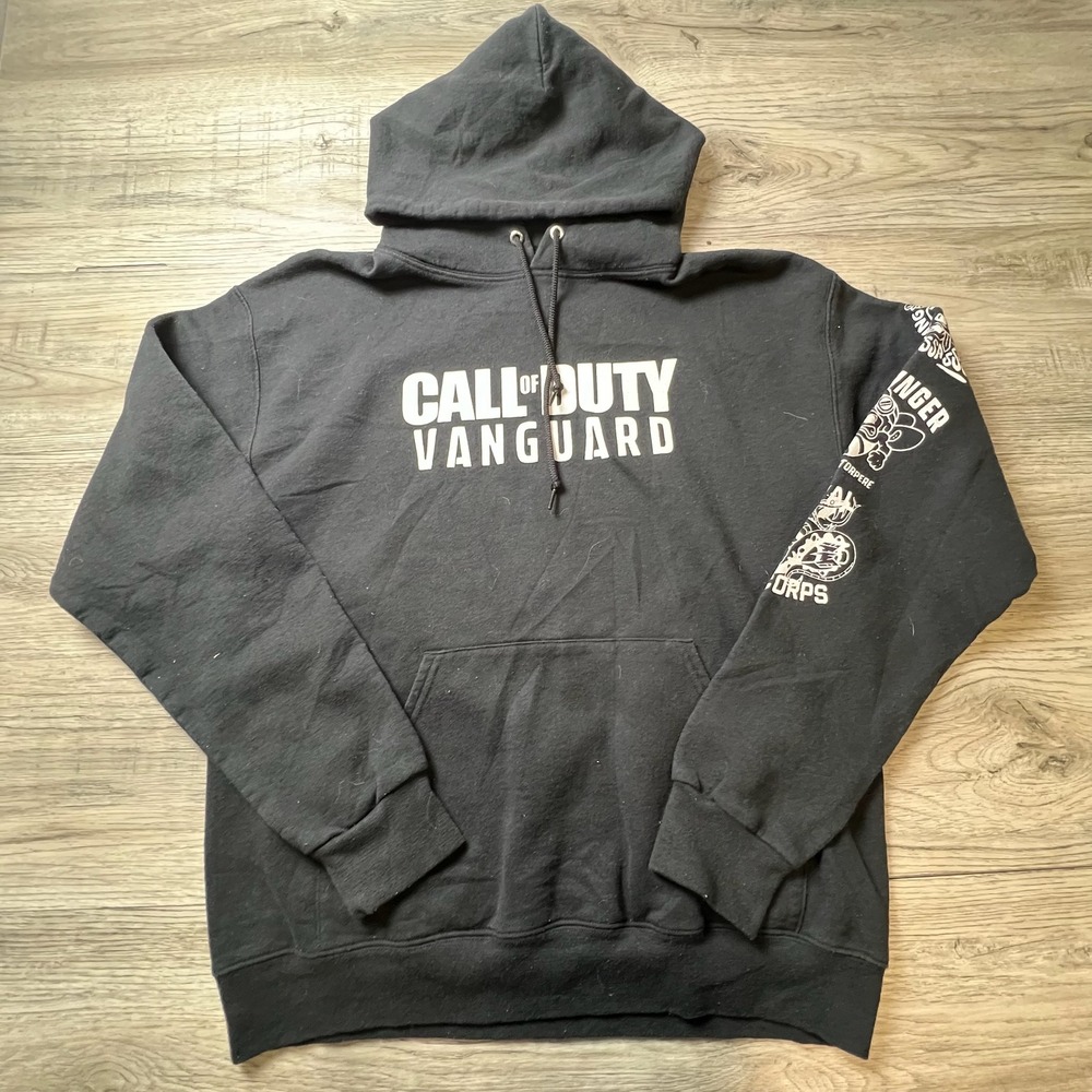 Call of Duty Hoodie Mens Medium Black Vanguard Graphic Big N Bad Wolf Pullover
